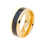 Inox 18K Gold IP Blue Sandstone Ring