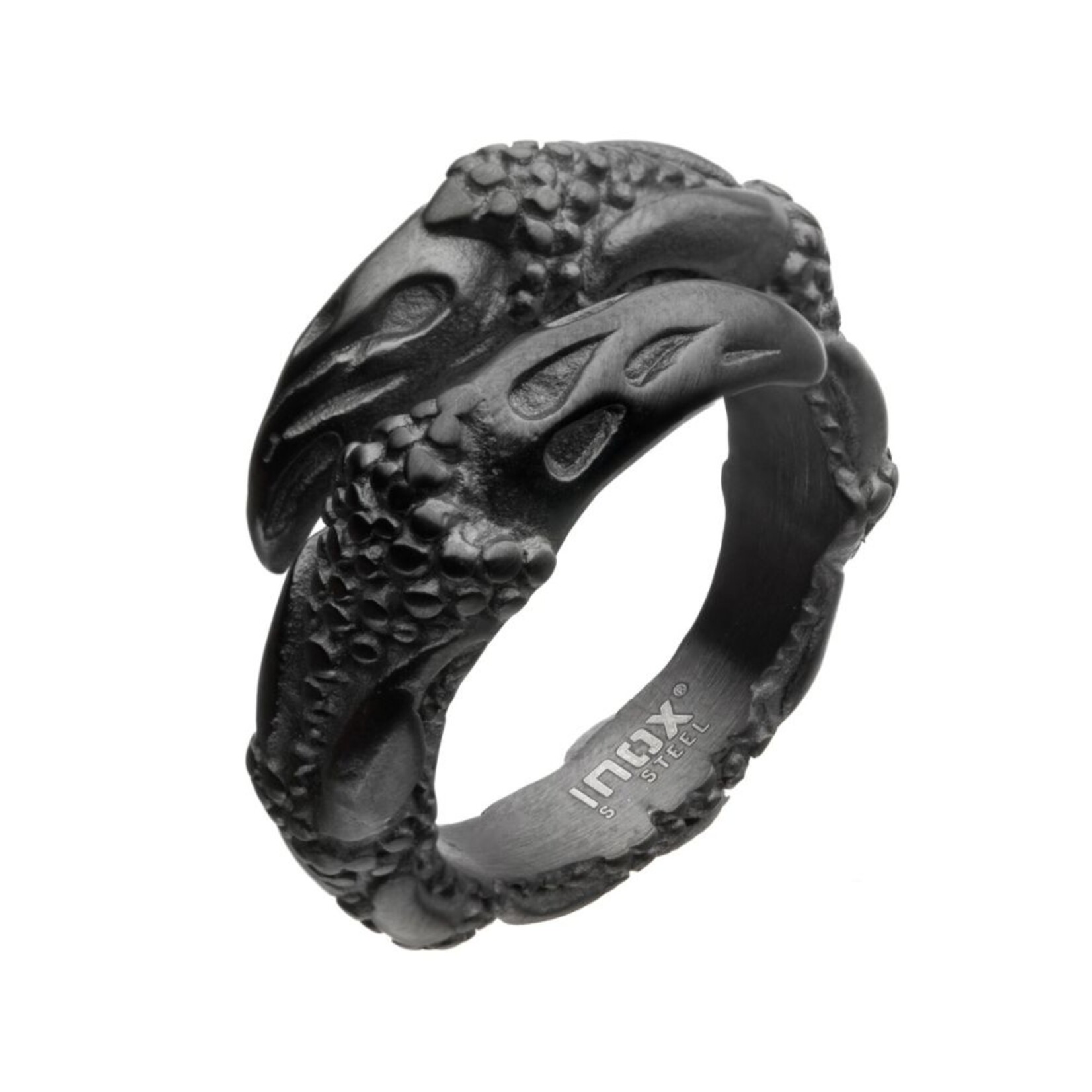 Inox Steel & Black IP Oxidized Claw Ring