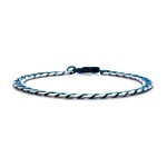 Inox Stainless Steel Blue IP Curb Cuban Chain Bracelet