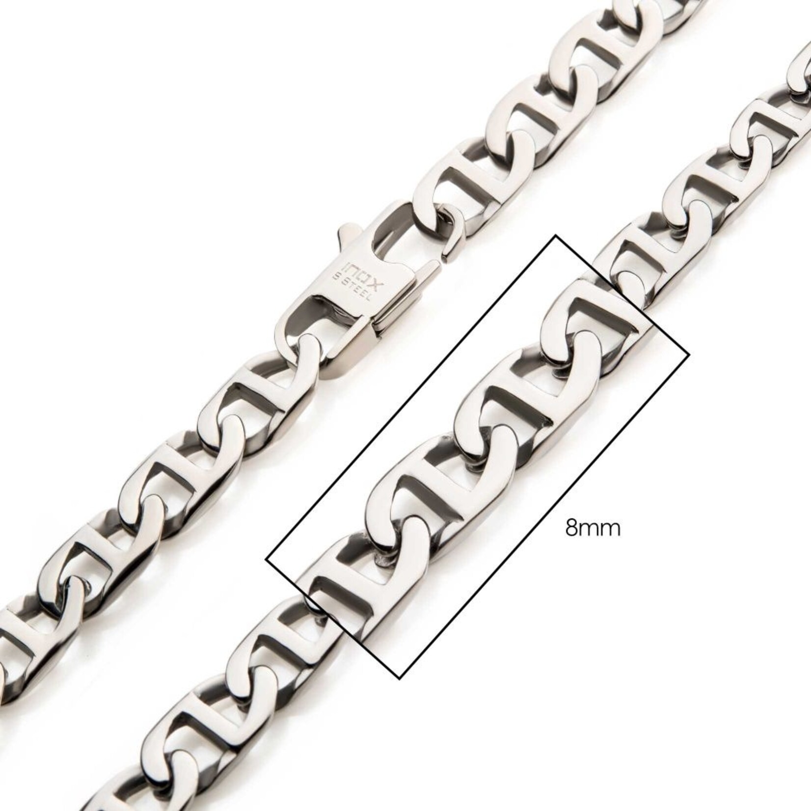 Inox 8mm Steel Mariner Link Chain - 24 inch