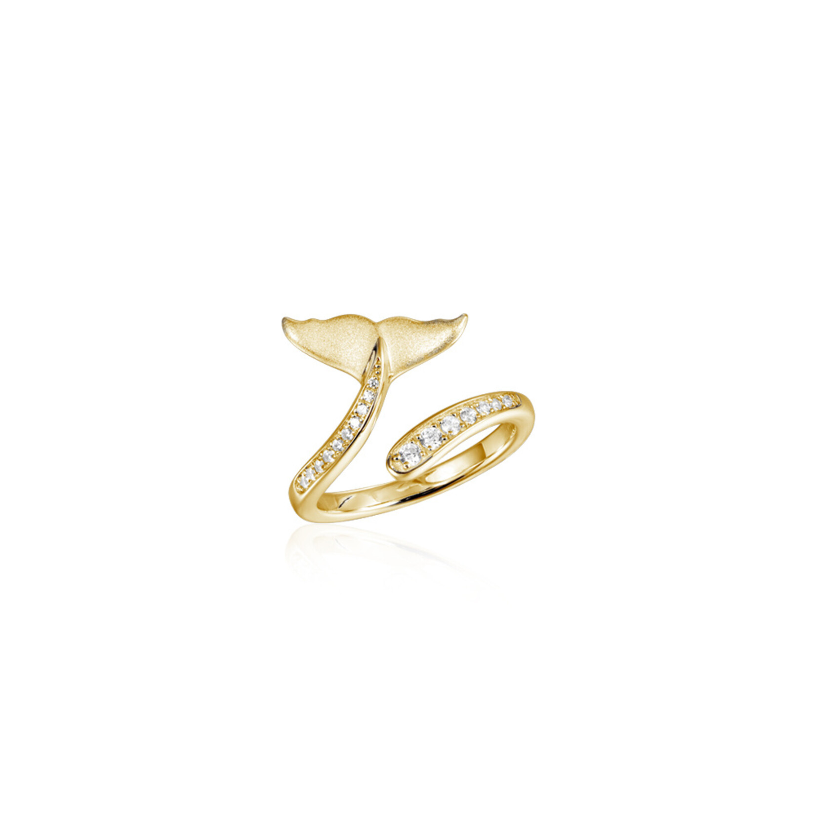 Alamea 14K Yellow Gold w/ Dia. Whale Tale Ring 7