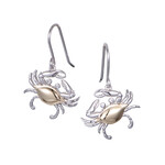 Alamea Sterling Silver & 14K Blue Crab Earrings