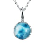 Alamea Sterling Silver Round Larimar Necklace