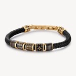 Brosway Leather and Stainless Steel Gold Bead Bracelet