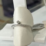 Breuning 14K White Gold Band with Top Diamond Ring 6.75