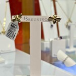 Breuning 14K Yellow Gold & Black Diamond Bee Earrings