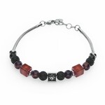 Brosway Stainless Steel Lava Bead with Red Beads Bracelet