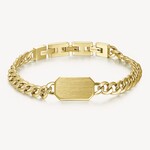 Brosway Stainless Steel Cuban Link Dog Tag Bracelet Yellow Gold