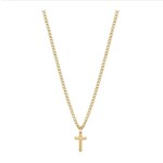 Brosway Stainless Steel Gold Cross Cuban Chain Necklace