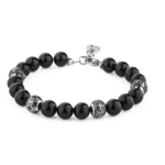 Brosway Stainless Steel Onyx and Silver Bead Bracelet