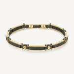 Brosway Stainless Steel Thin Yellow Gold and Black Long Link Bracelet
