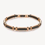 Brosway Stainless Steel Thin Rose Gold and Black Long Link Bracelet