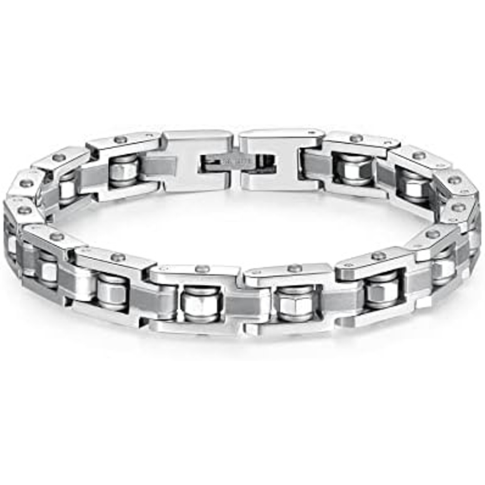 Brosway Stainless Steel Silver with Brushed Accents Link Bracelet