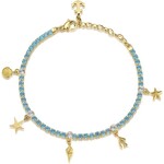 Brosway Stainless Steel Yellow Gold Blue CZ Sea Life Bracelet
