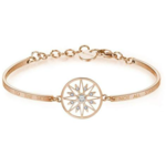 Brosway Stainless Steel Rose Gold Cutout Compass Rose Bracelet