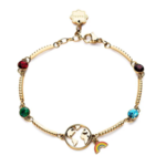 Brosway Stainless Steel Yellow Gold Multi Colored Earth Bracelet