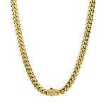 Inox 10mm 18K Gold Plated Miami Cuban Diamond Clasp - 22 inch