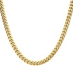 Inox 8mm 18K Gold Plated Miami Cuban Diamond Clasp - 22 inch