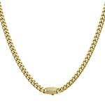Inox 6mm 18K Gold Plated Miami Cuban Diamond Clasp - 22 inch