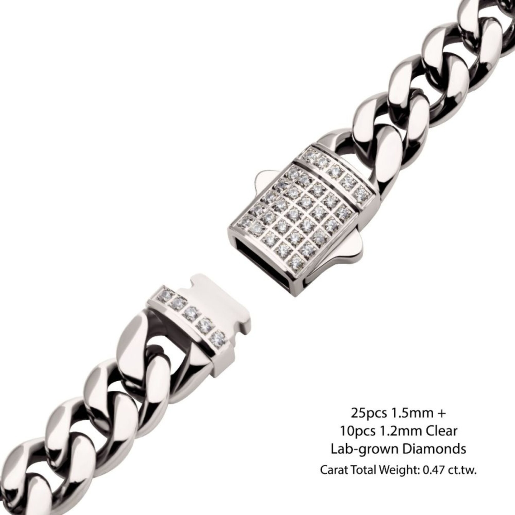 Inox 10mm Miami Cuban Diamond Clasp 8"