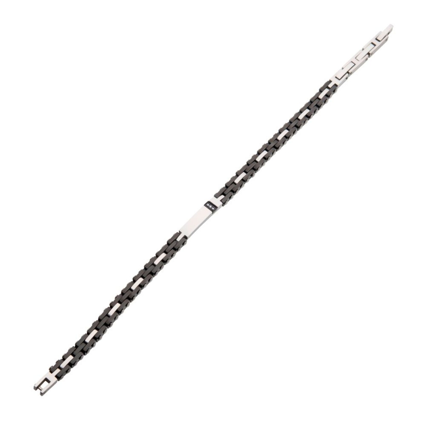 Inox 6mm Two Tone Black Tennis with Diamond 7.5"-8.5"