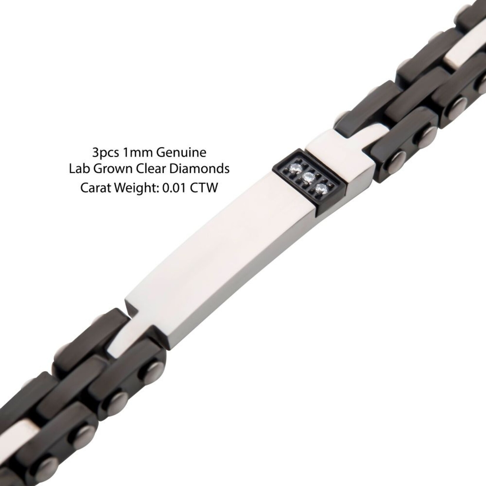 Inox 6mm Two Tone Black Tennis with Diamond 7.5"-8.5"
