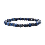 Inox 6.5mm Black Disks with Lapis & Sodalite Beads - 8 inch