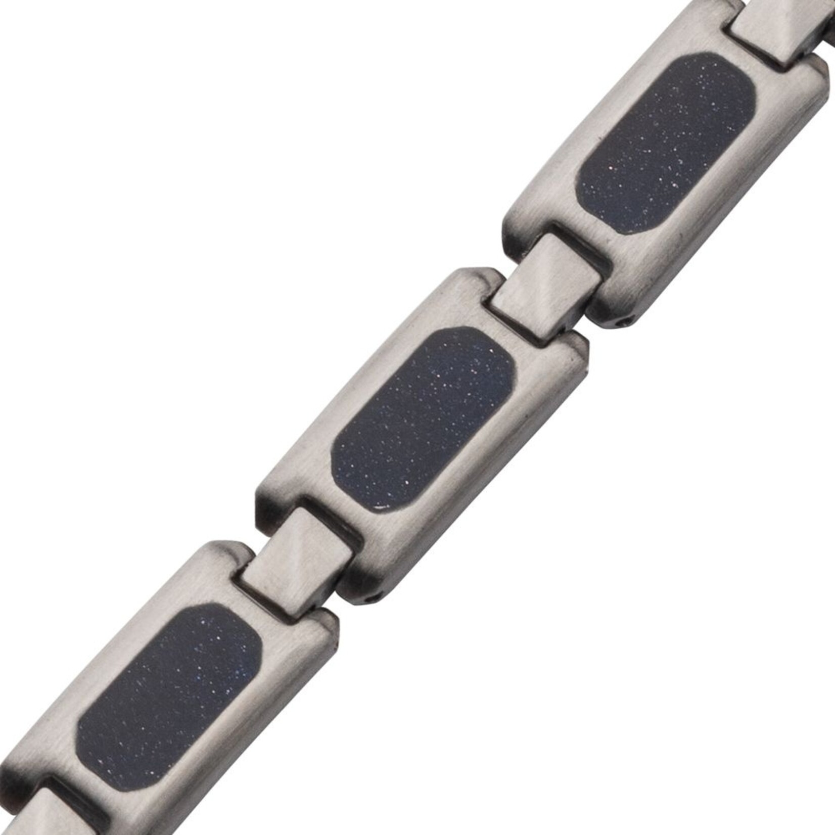 Inox 9.5mm Blue Sandstone Inlay Link -8.25 inch