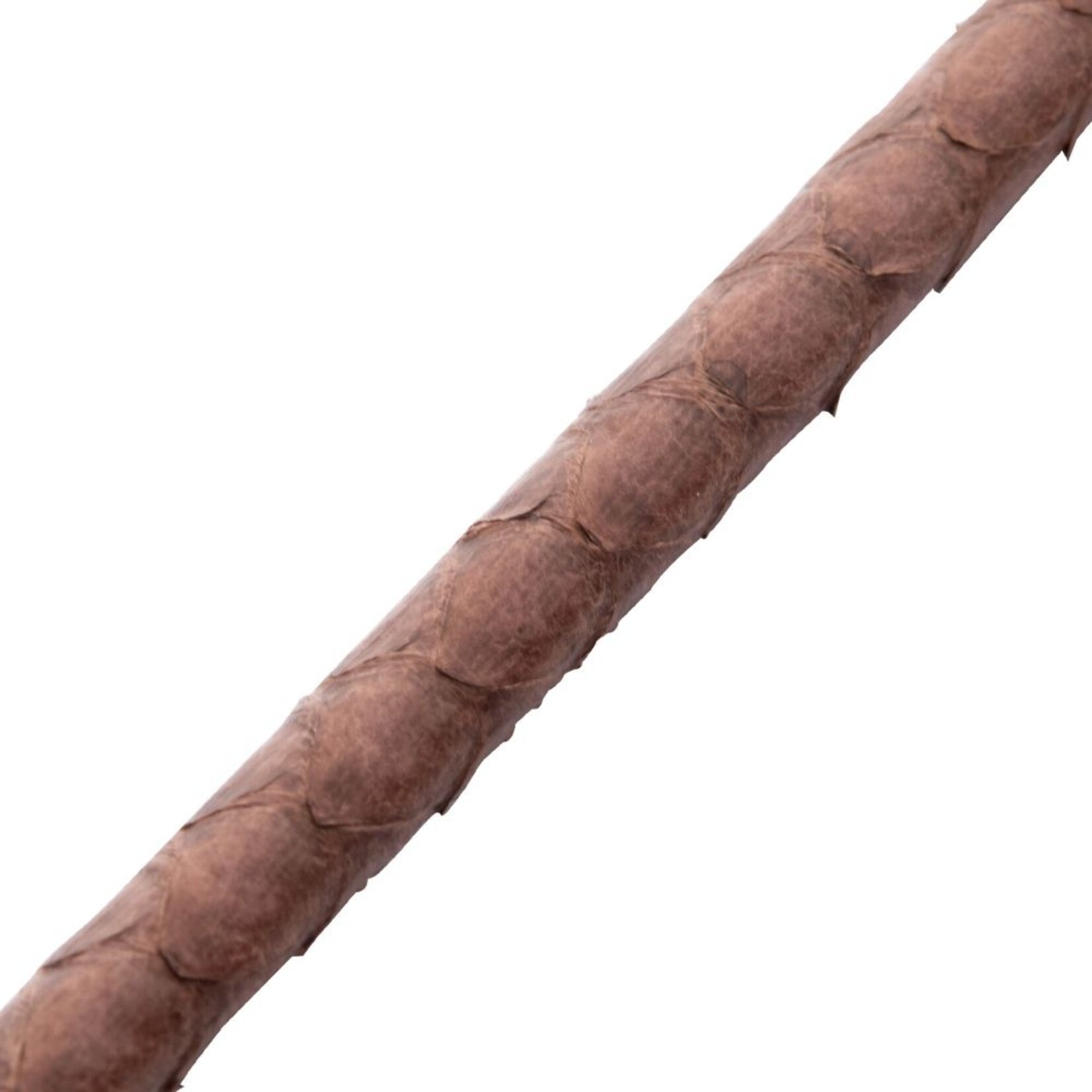 Inox rown Soft Python Leather Bracelet with Hinged Polished Finish 925 Sterling Silver Clasp 8.5"