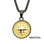 Inox 2mm Gold Compass Pendant - 24 inch