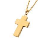 Inox 18K Gold IP Cross Necklace