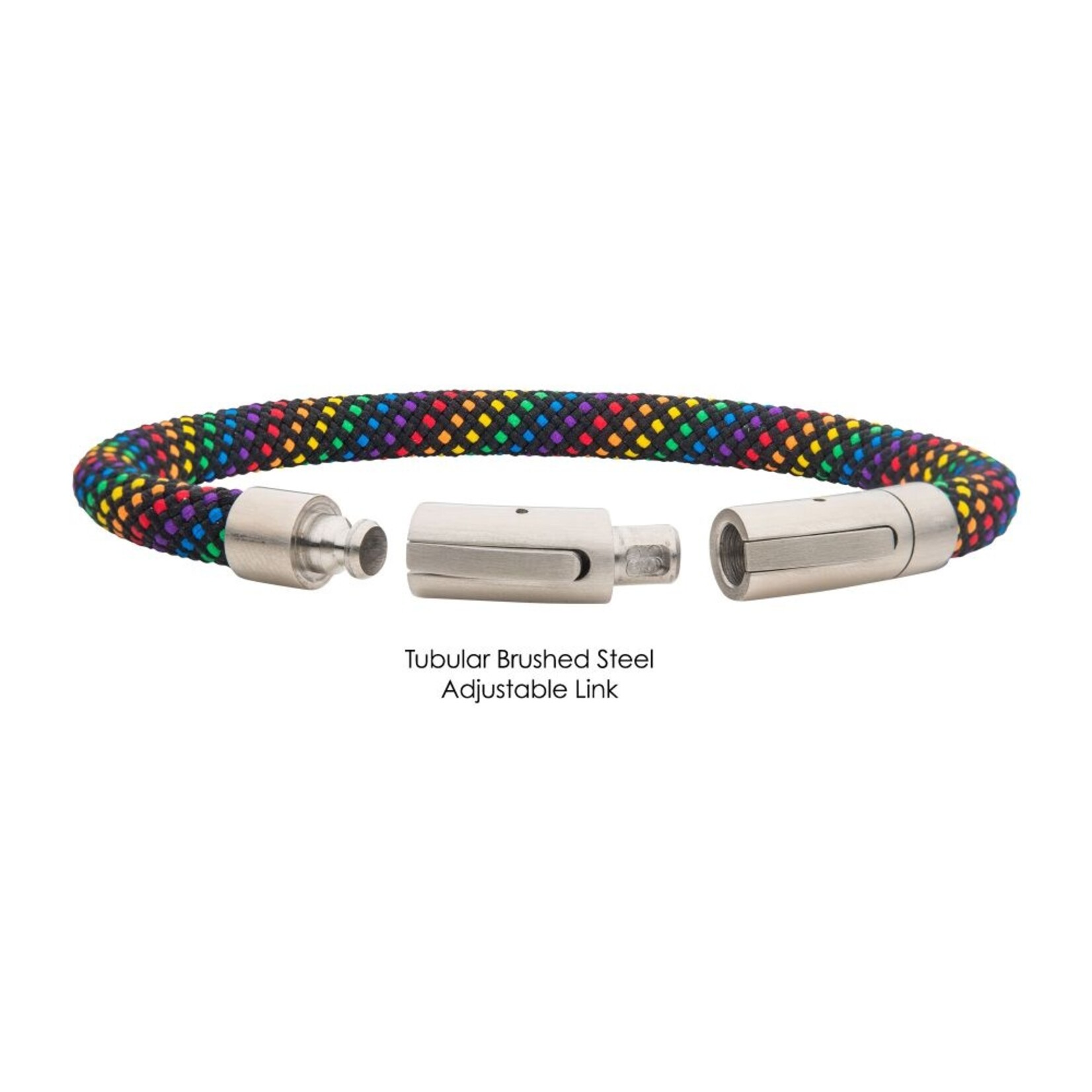 Inox 6mm Rainbow Nylon Cord Bracelet - 8"-8.5"