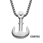 Inox Matte Steel Man of War Anchor Pendant with Steel Bold Box  - 24"