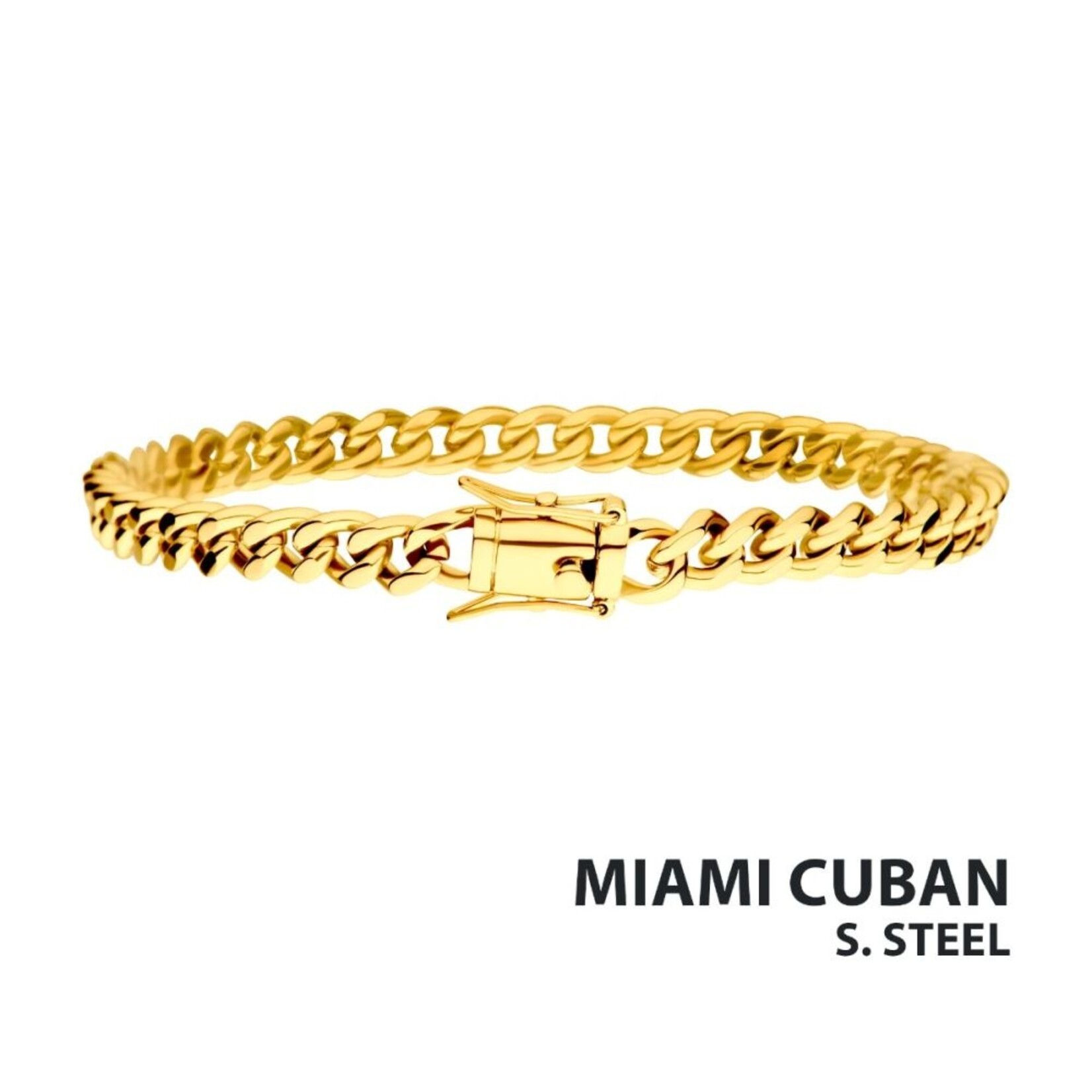 Inox 6mm 18K Gold IP Miami Cuban Chain Bracelet