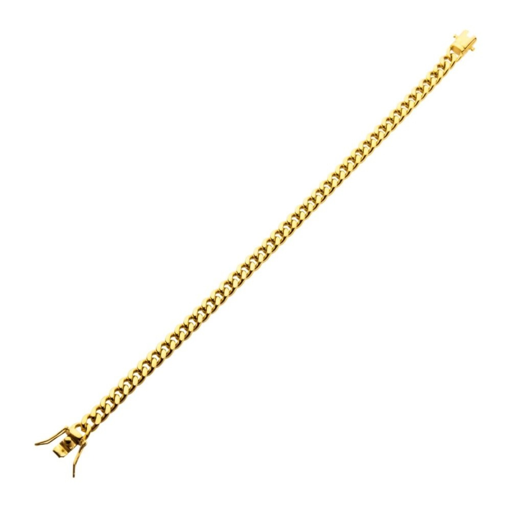 Inox 8mm 18K Gold IP Miami Cuban Chain Bracelet - 8"