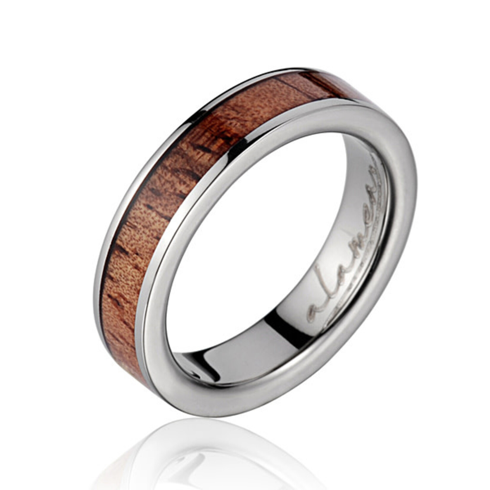 Alamea 4mm Titanium Koa Ring