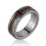 Alamea 6mm Ti. Etched Sides Koa Ring 12