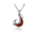 Alamea Sterling Silver & Koa Wood Fishhook Necklace