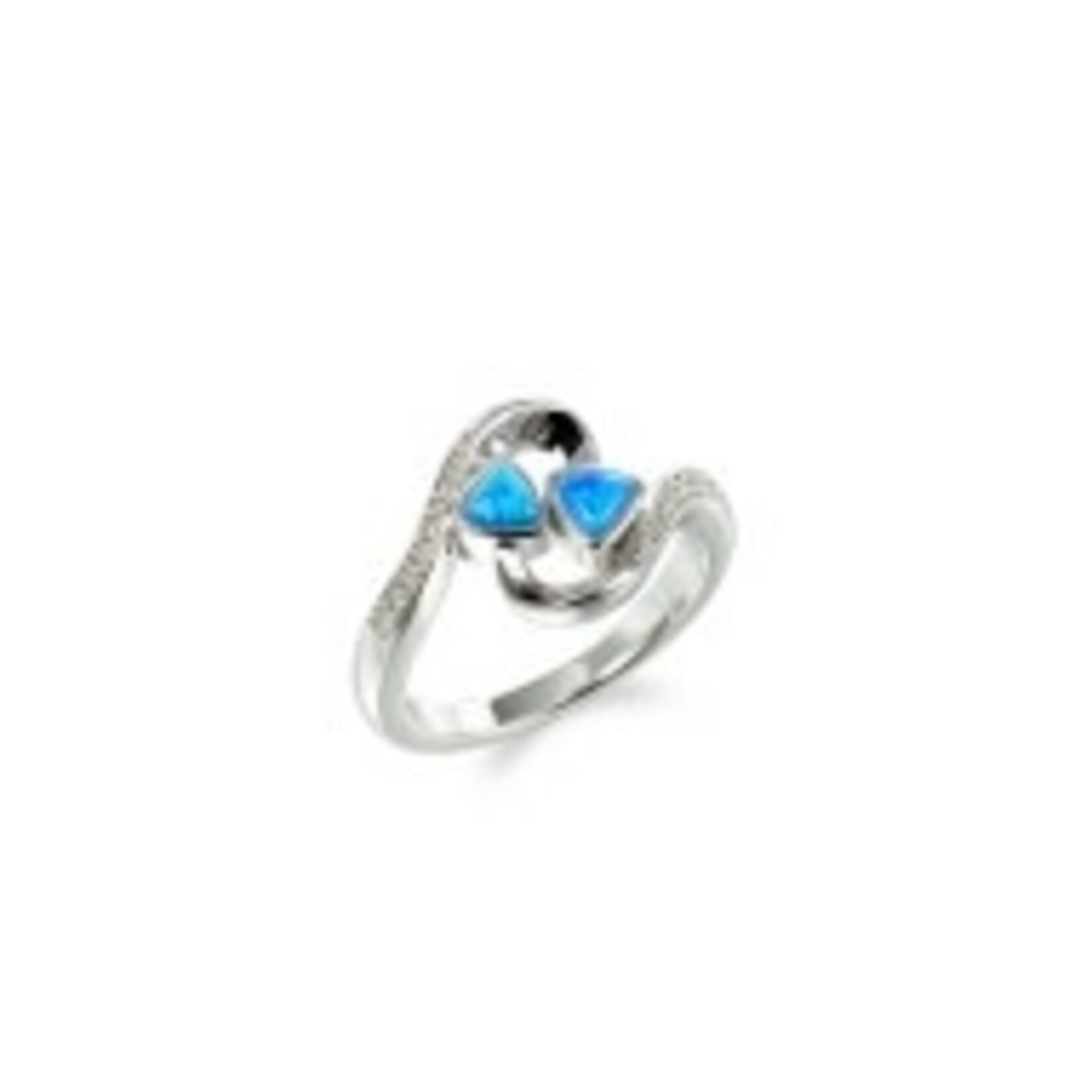 Alamea Sterling Silver Abstract Pink Blue Opal Ring