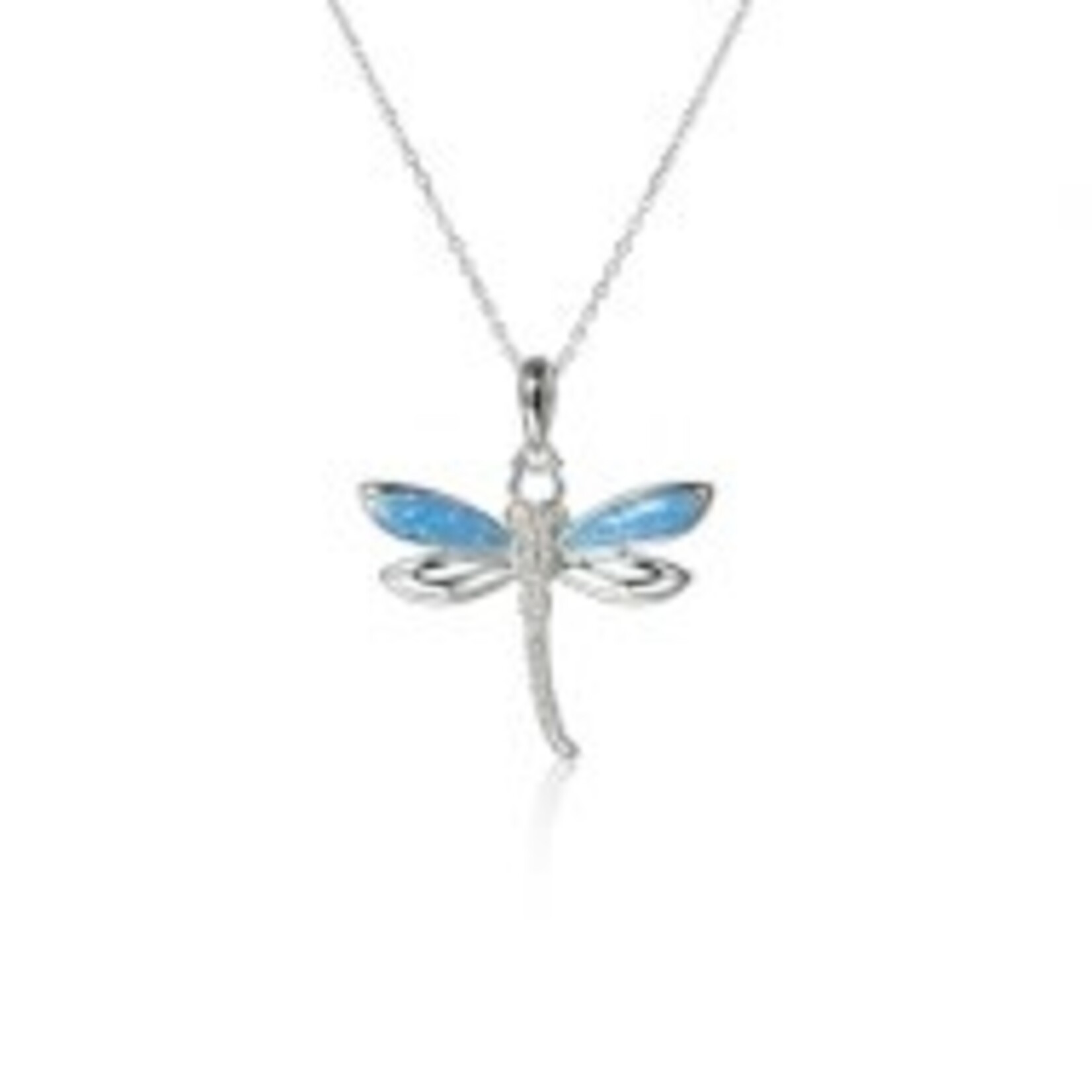 Alamea Pink Blue Opal Dragonfly Pendant