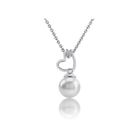 Alamea Sterling Silver Heart & Flower Pearl Necklace