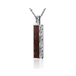 Alamea Sterling Silver & Koa Wood Rectangle Hawaii Pendant