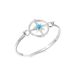 Alamea Alamea Sterling Silver Larimar Compass Bracelet Topping