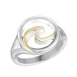Alamea SS & 14K YG Wave Ring Size 7