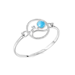 Alamea Alamea Sterling Silver Sunrise Larimar Bracelet Topping