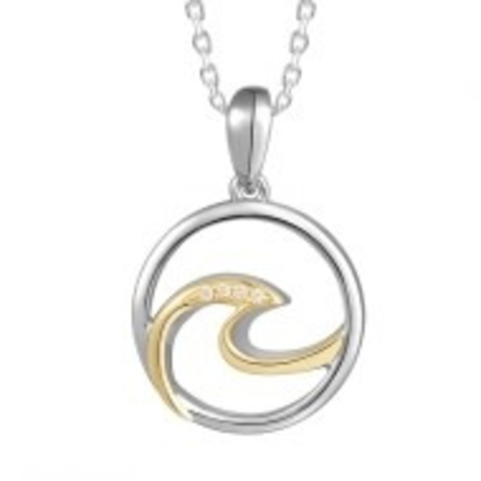 Alamea SS and 14K Wave Pendant
