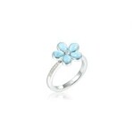 Alamea SS Larimar Plumeria Ring