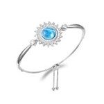 Alamea Sterling Silver Larimar Sunflower Bracelet