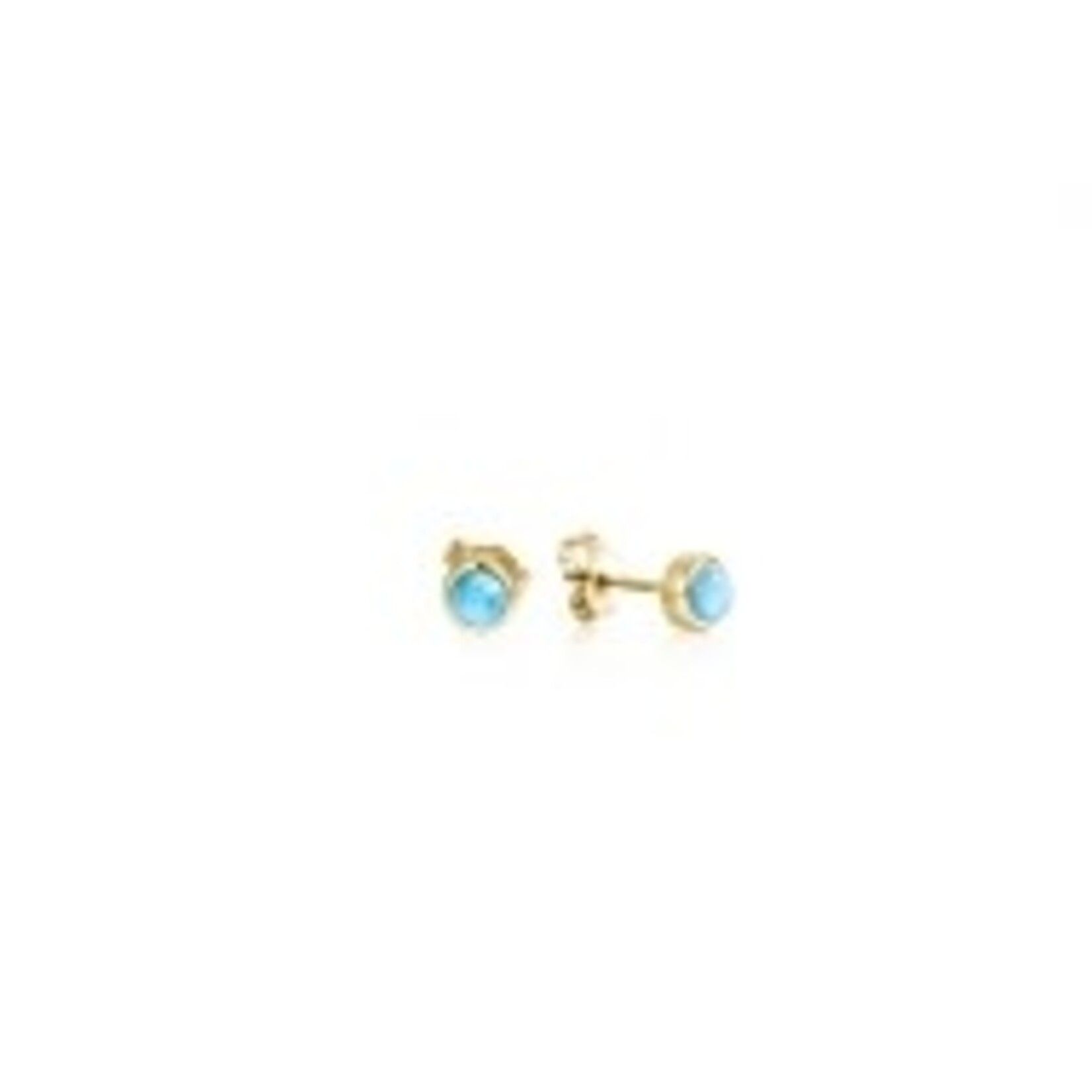 Alamea 14K YG Larimar Studs 5mm