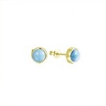 Alamea 14K YG Larimar Post Earrings 8mm